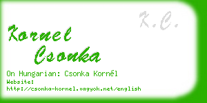 kornel csonka business card
